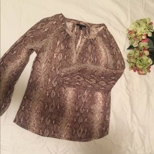 Banana Republic sheer reptile print blouse